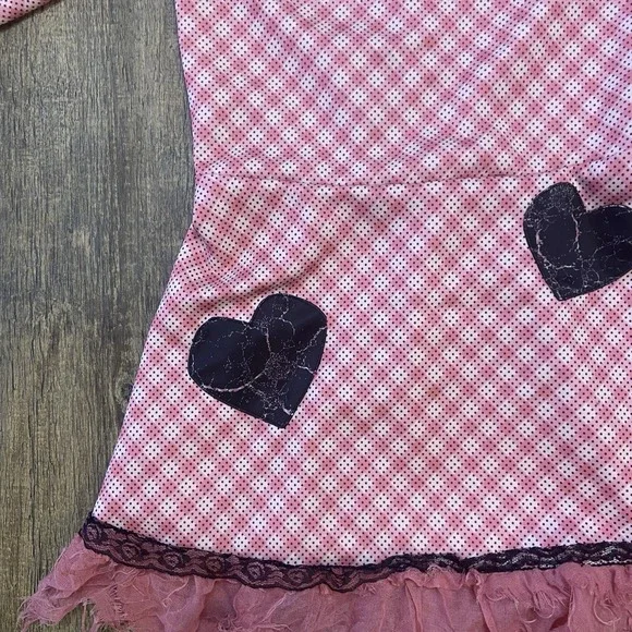 Spirit Halloween Deadly Doll Costume Dress Girls XL Creepy-Cute Gothic Pink Lace - Picture 3 of 10